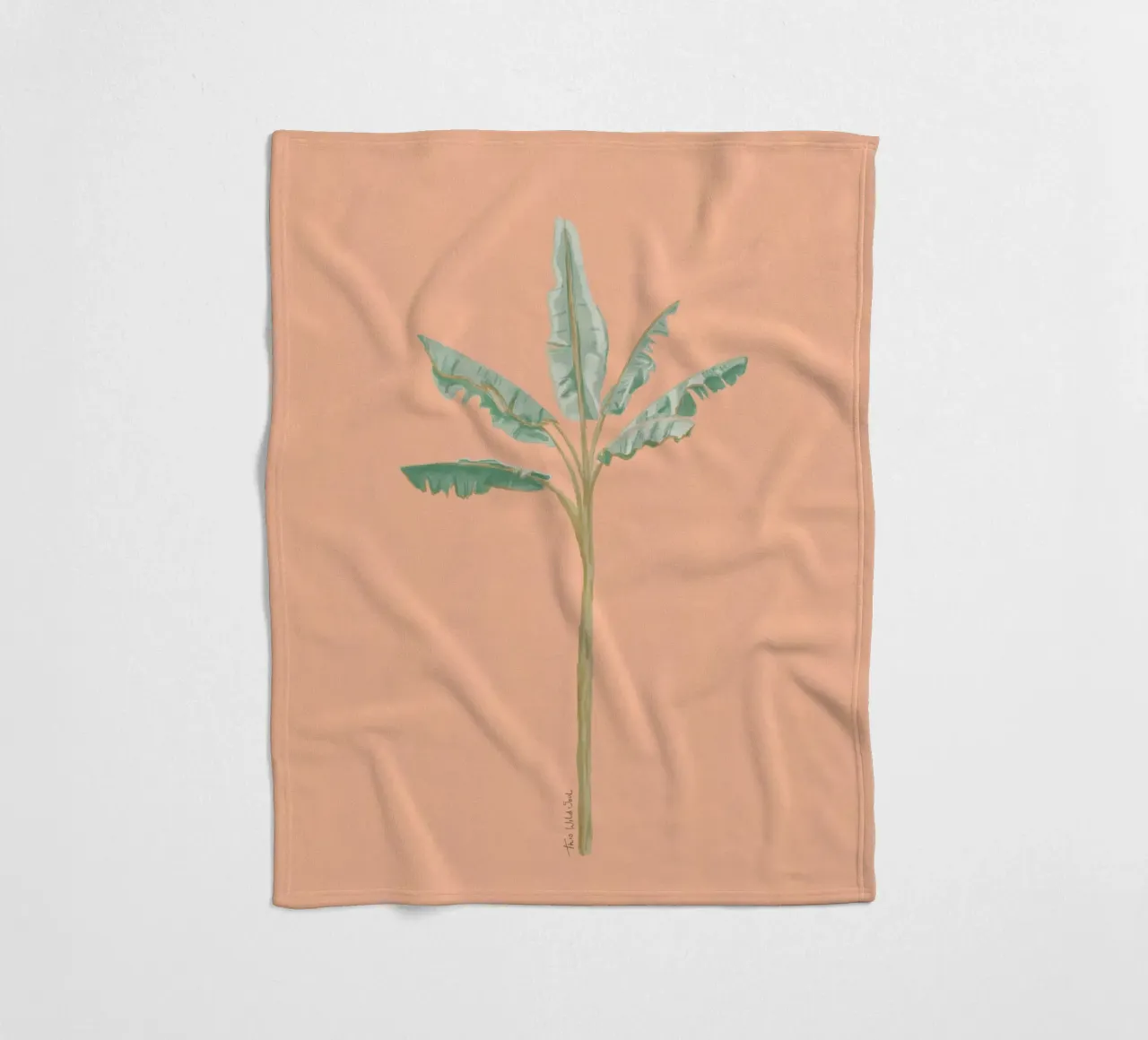 Peach Banana Tree Illustrazione acquerello minimalista Boho coperta in pile da This Wild Soul - Illustration