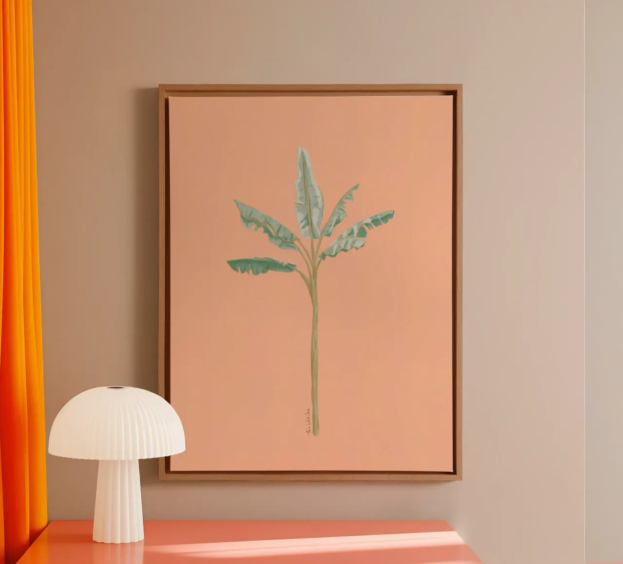 Peach Banana Tree Illustrazione acquerello minimalista Boho tela da This Wild Soul - Illustration