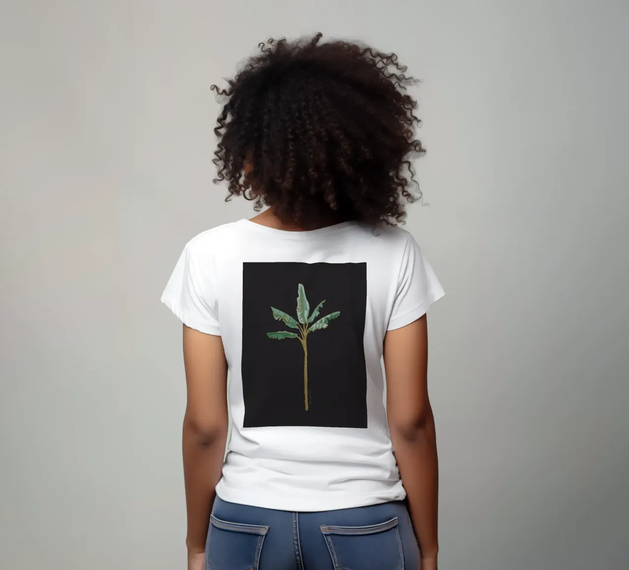 Boho Coastal Surfer Banana Tree Minimalista Sfondo nero t-shirt da This Wild Soul - Illustration