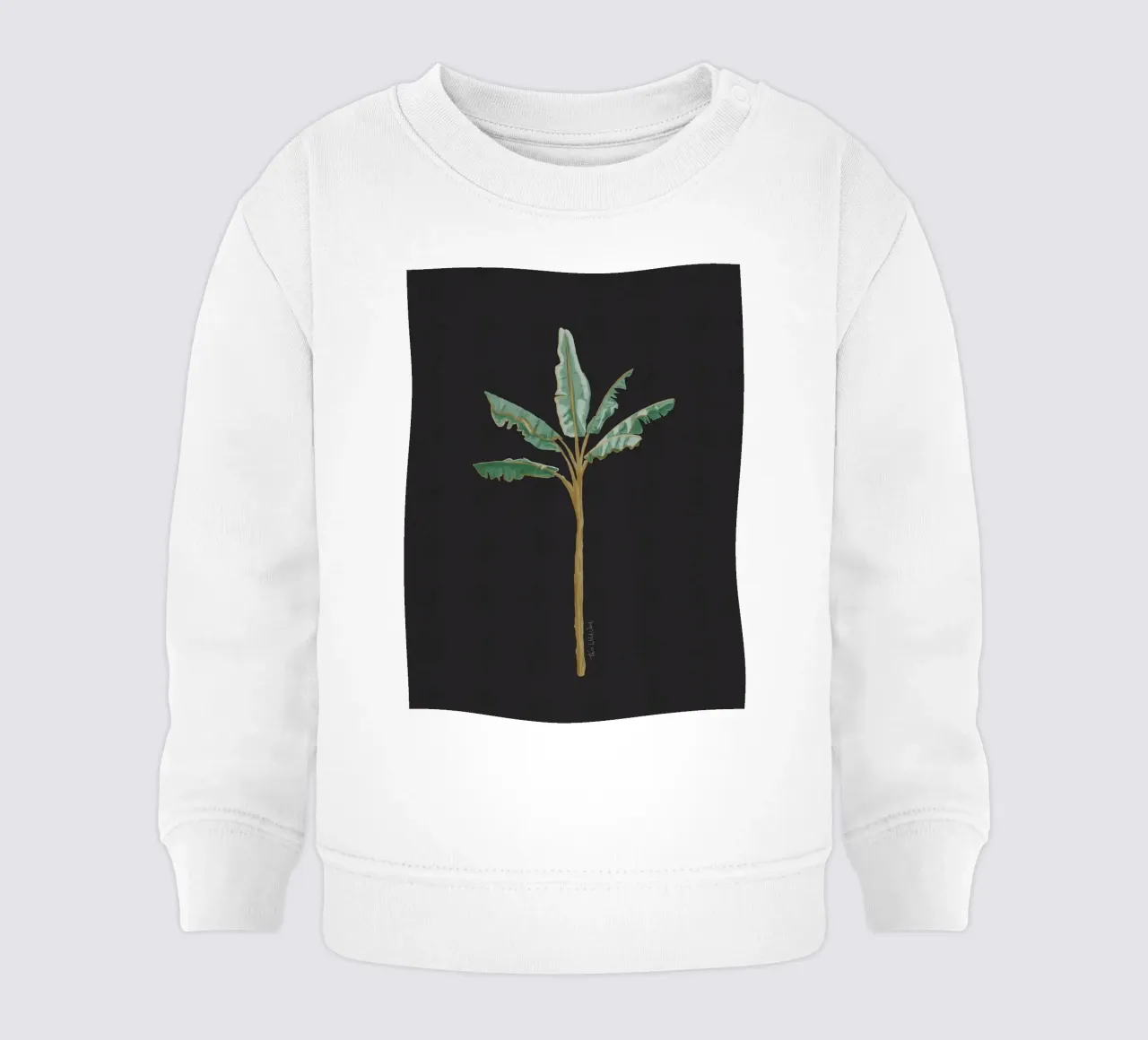 Boho Coastal Surfer Banana Tree Minimalista Sfondo nero felpa neonato da This Wild Soul - Illustration