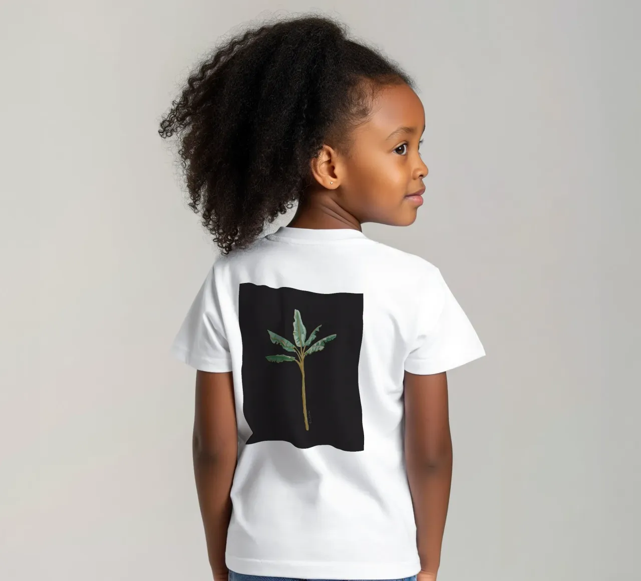 Boho Coastal Surfer Banana Tree Minimalist Black Background kids t-shirt by This Wild Soul - Illustration