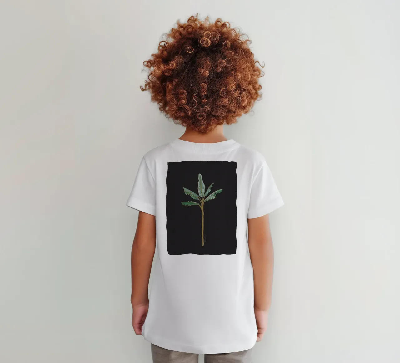 Boho Coastal Surfer Banana Tree Minimalist Black Background kids t-shirt by This Wild Soul - Illustration