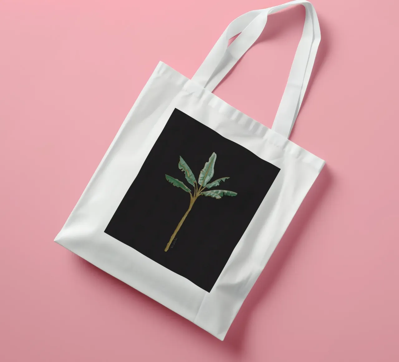 Boho Coastal Surfer Banana Tree Minimalista Sfondo nero borsa in juta da This Wild Soul - Illustration
