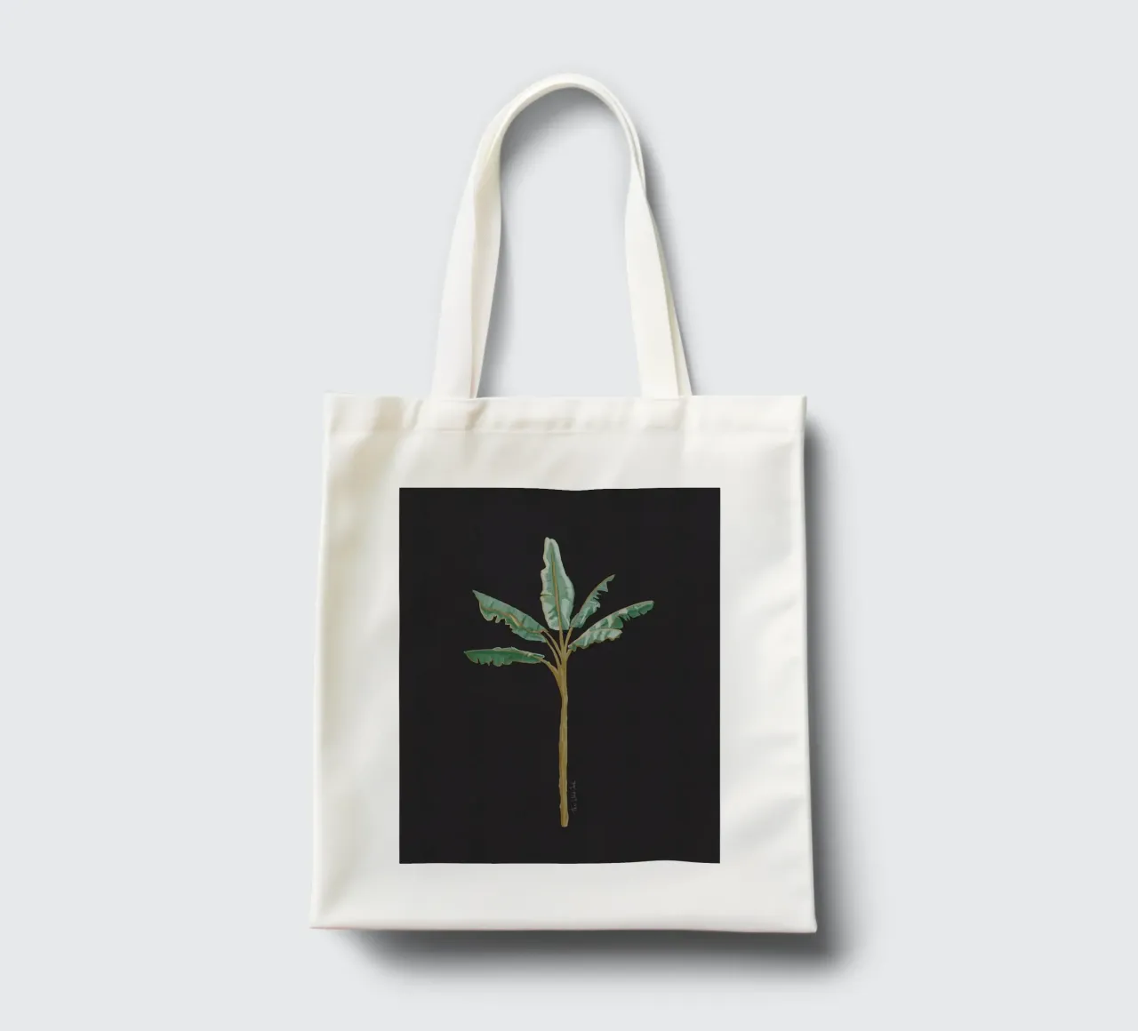 Boho Coastal Surfer Banana Tree Minimalista Sfondo nero borsa in juta da This Wild Soul - Illustration