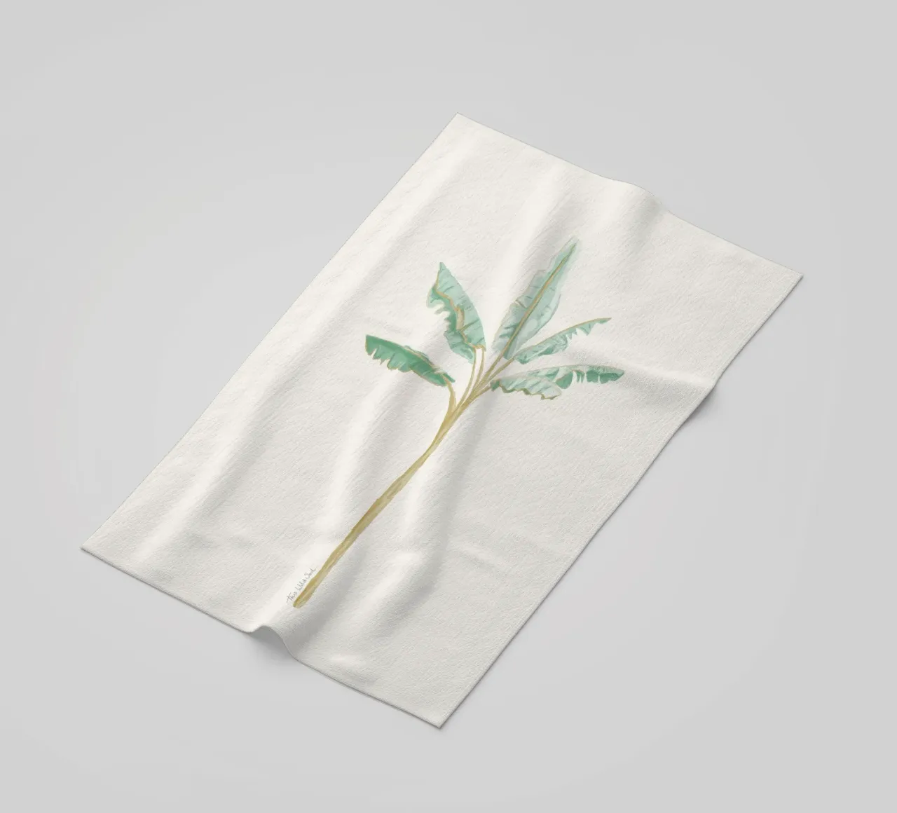 Albero di banane pianta esotica tropicale - colori chiari boho costieri telo mare da This Wild Soul - Illustration