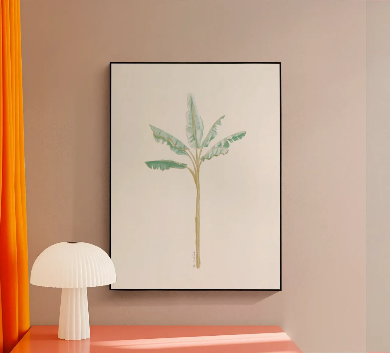 Albero di banane pianta esotica tropicale - colori chiari boho costieri plexiglass da This Wild Soul - Illustration