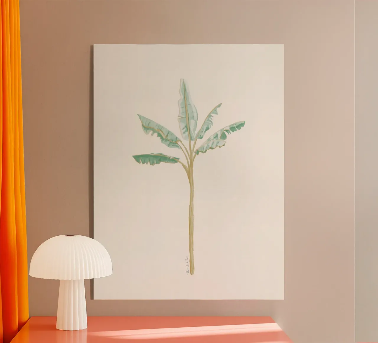 Albero di banane pianta esotica tropicale - colori chiari boho costieri plexiglass da This Wild Soul - Illustration