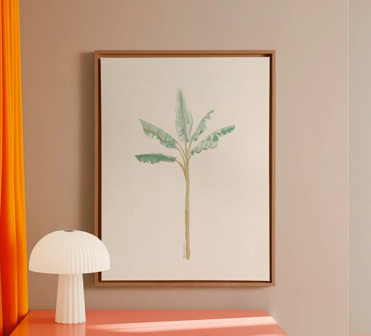 Albero di banane pianta esotica tropicale - colori chiari boho costieri tela con Cornice a cassetta da This Wild Soul - Illustration