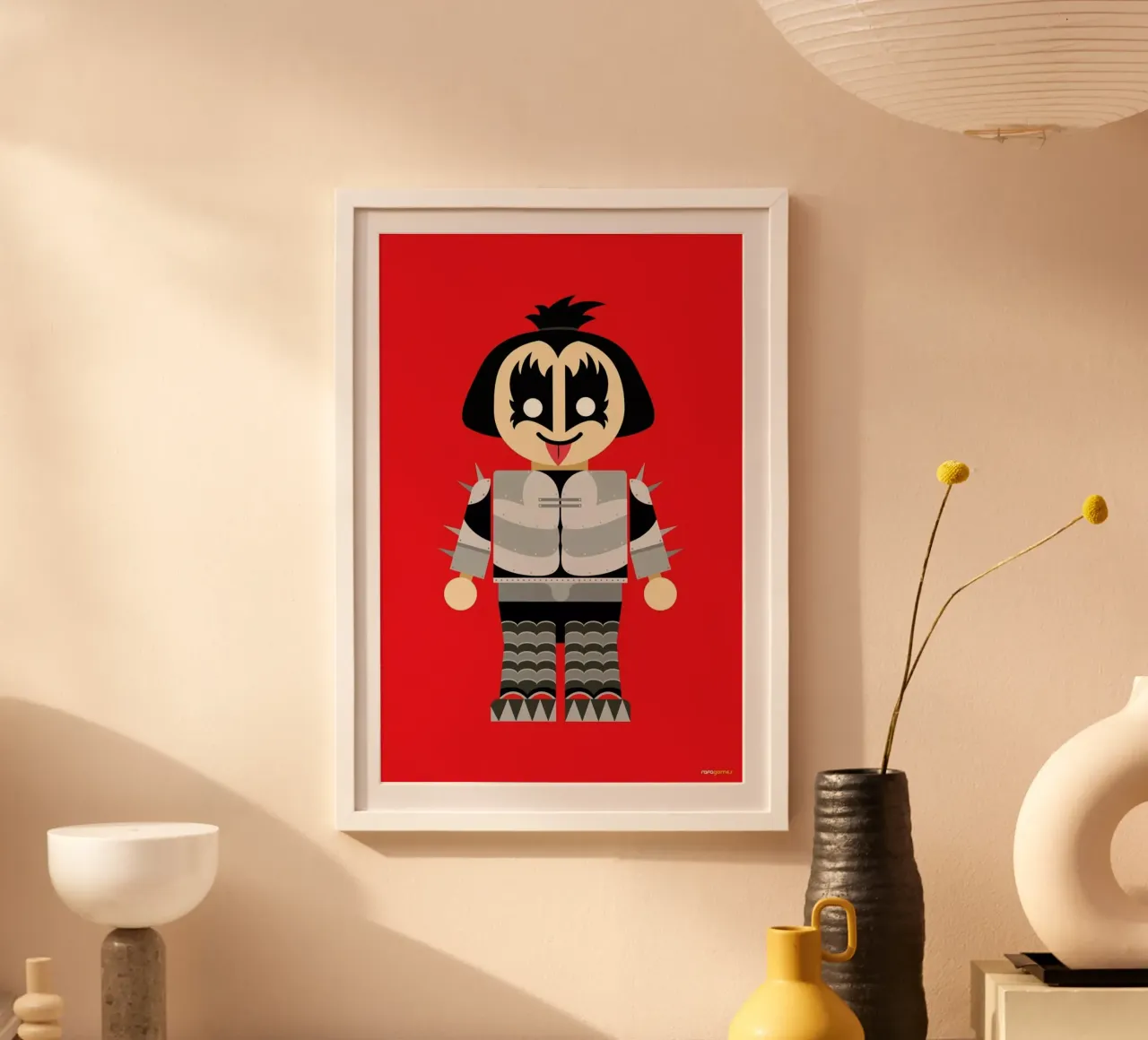 Gene Simmons Toy poster con telaio in alluminio da Rafa Gomes