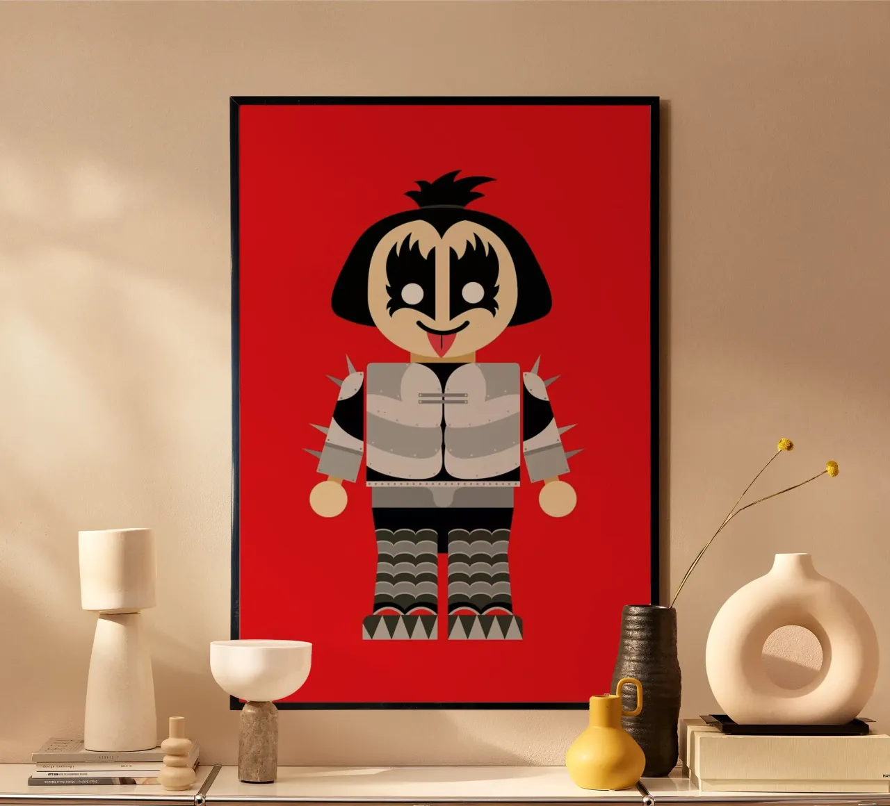 Gene Simmons Toy poster con telaio in alluminio da Rafa Gomes