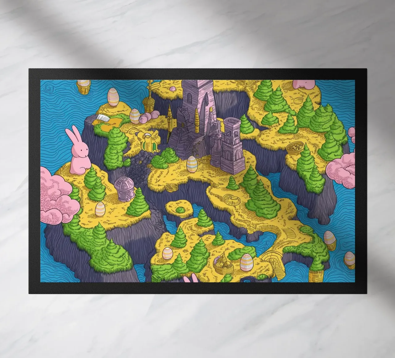 Mappa del Tesoro con Conigli Rosa | Compleanno Bambini zerbino da Kaji