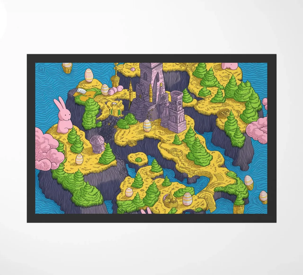 Mappa del Tesoro con Conigli Rosa | Compleanno Bambini zerbino da Kaji