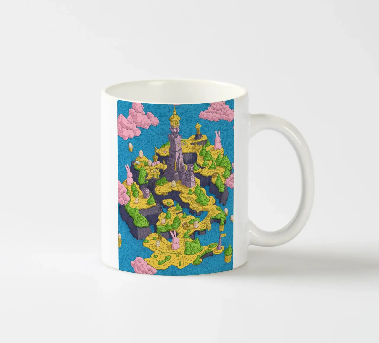 Mappa del Tesoro con Conigli Rosa | Compleanno Bambini tazza in ceramica da Kaji