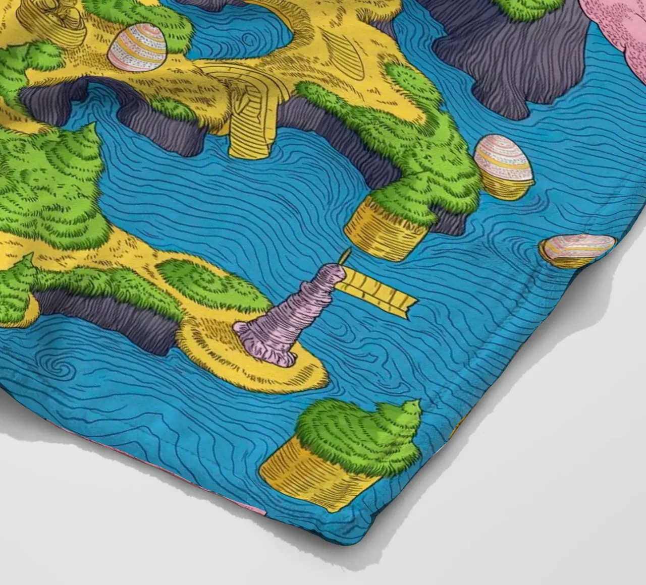 Mappa del Tesoro con Conigli Rosa | Compleanno Bambini coperta in pile da Kaji