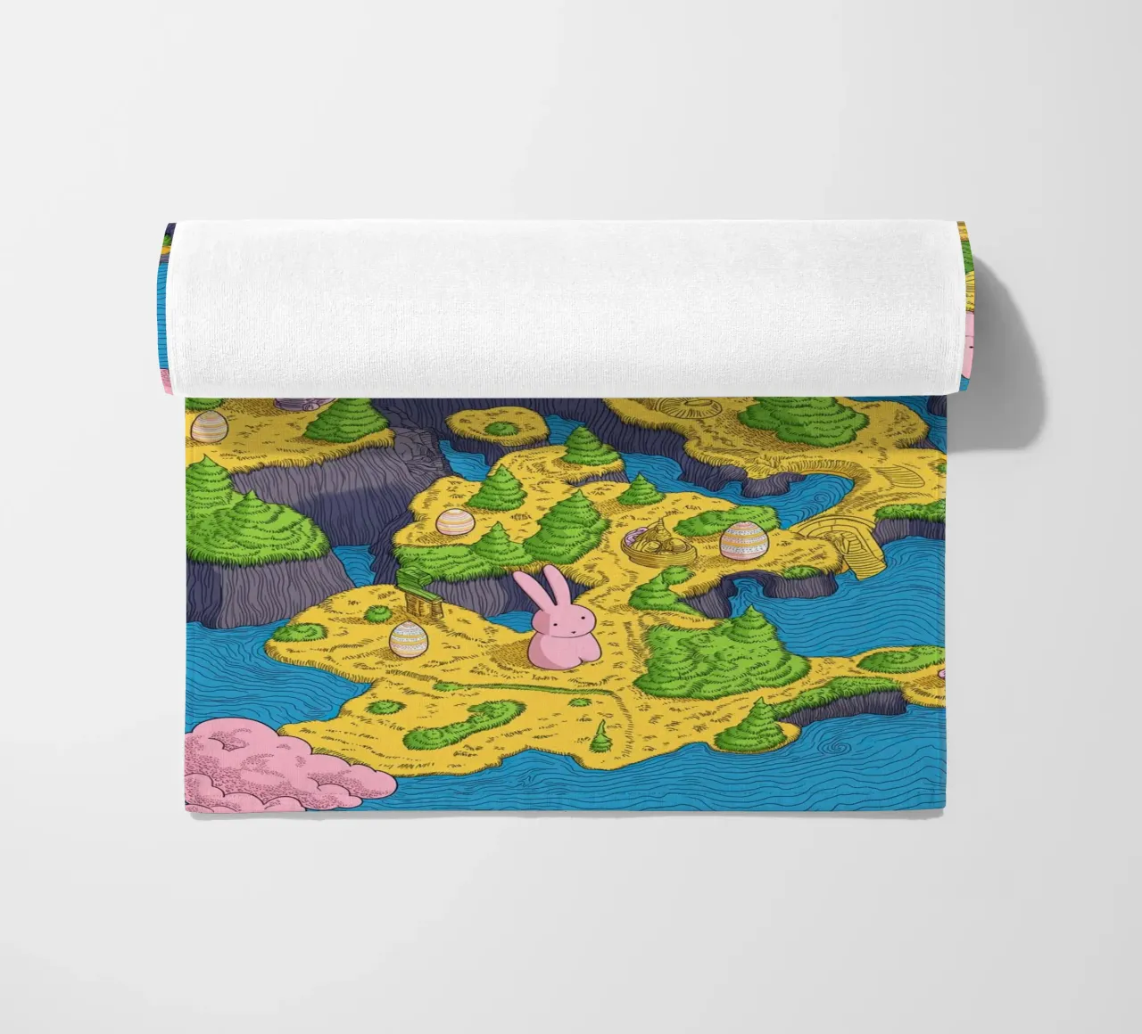 Mappa del Tesoro con Conigli Rosa | Compleanno Bambini telo mare da Kaji