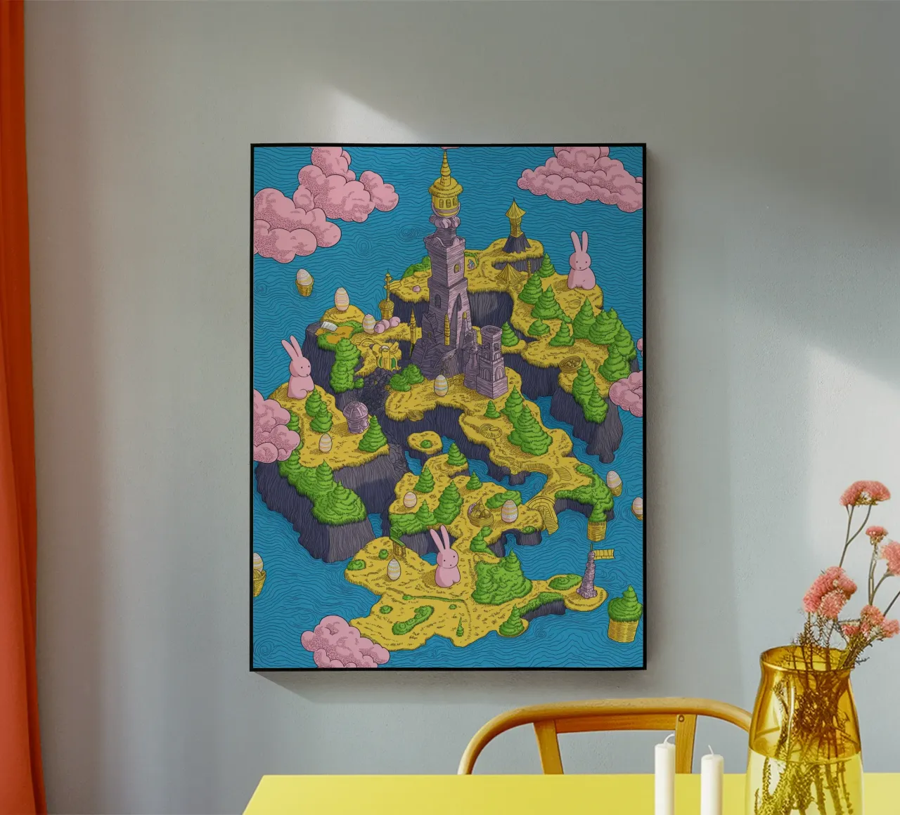 Mappa del Tesoro con Conigli Rosa | Compleanno Bambini plexiglass da Kaji