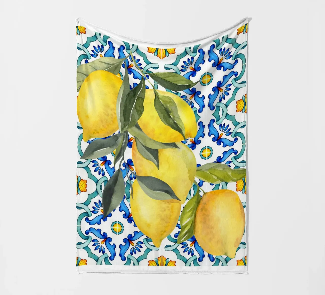 Zitrone Druck, Zitrone Poster, Amalfiküste Wandkunst, Sommer Kunst Fleecedecke von Bella Studio