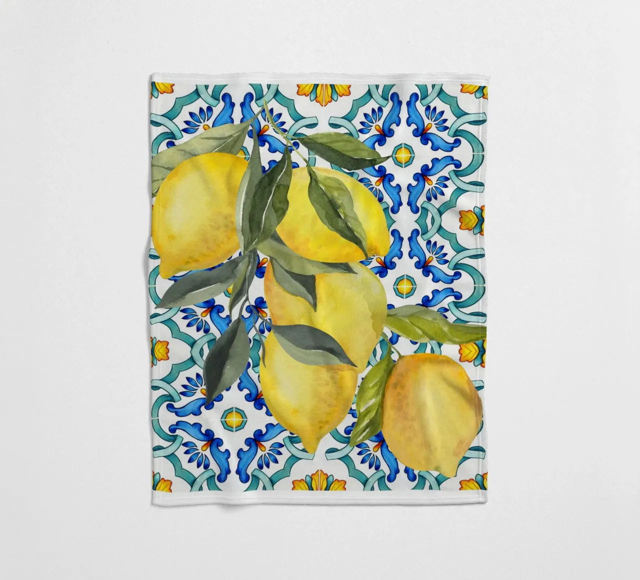 Zitrone Druck, Zitrone Poster, Amalfiküste Wandkunst, Sommer Kunst Fleecedecke von Bella Studio