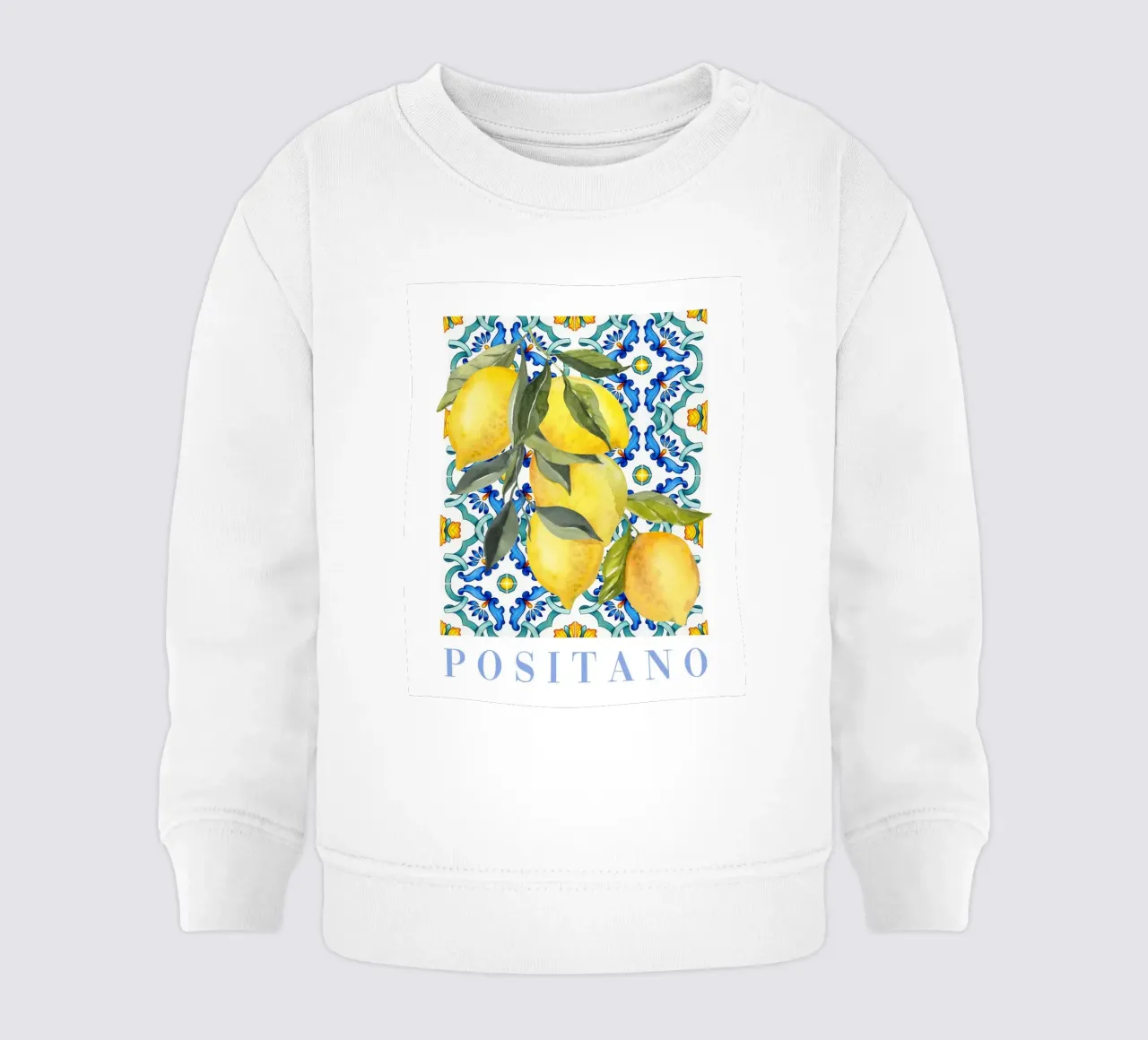 Zitrone Druck, Zitrone Poster, Amalfiküste Wandkunst, Sommer Kunst Baby Sweatshirt von Bella Studio