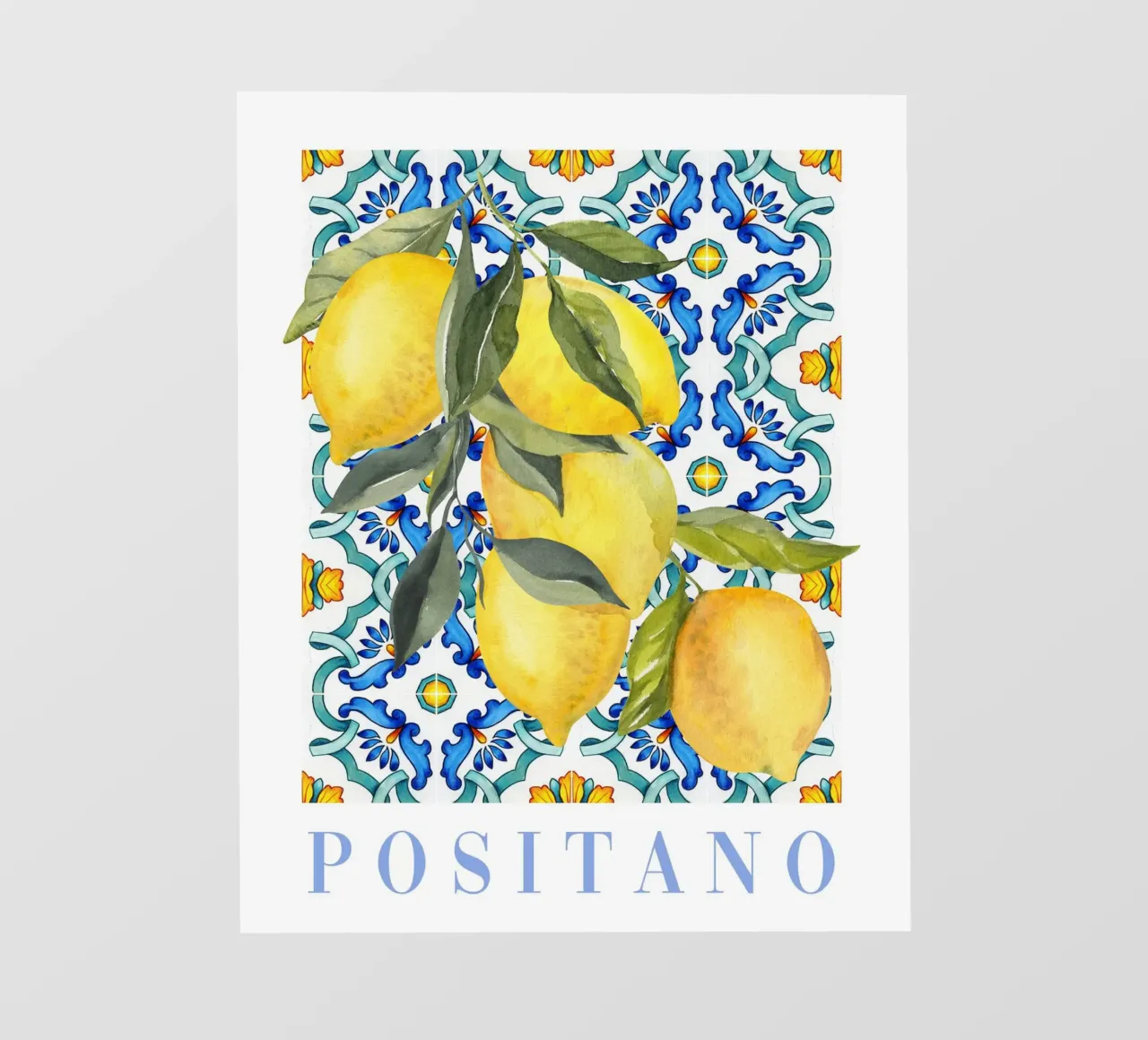 Zitrone Druck, Zitrone Poster, Amalfiküste Wandkunst, Sommer Kunst Fototapete von Bella Studio