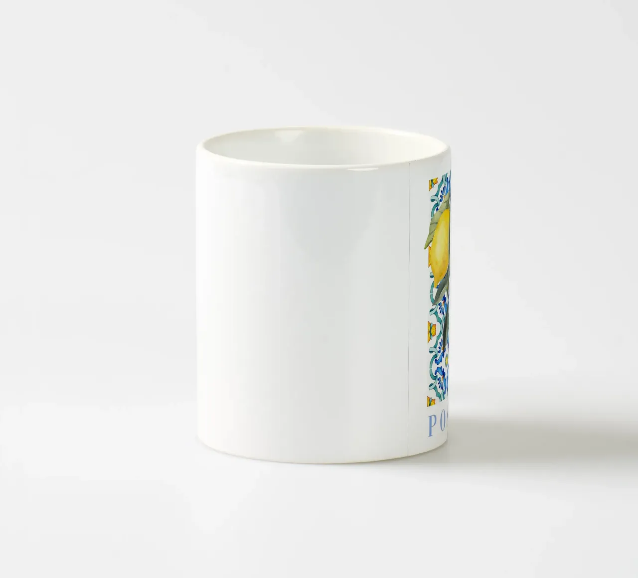 Zitrone Druck, Zitrone Poster, Amalfiküste Wandkunst, Sommer Kunst Keramik Tasse von Bella Studio