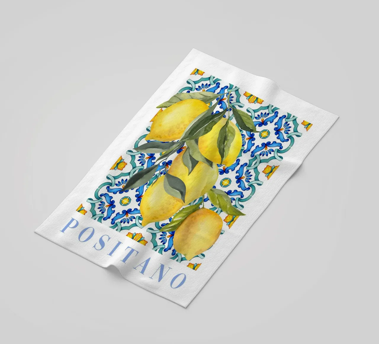 Zitrone Druck, Zitrone Poster, Amalfiküste Wandkunst, Sommer Kunst Strandtuch von Bella Studio