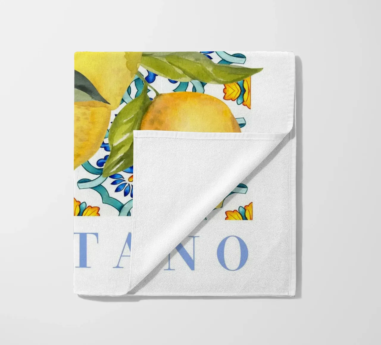 Zitrone Druck, Zitrone Poster, Amalfiküste Wandkunst, Sommer Kunst Strandtuch von Bella Studio