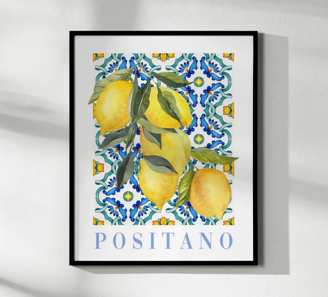 Zitrone Druck, Zitrone Poster, Amalfiküste Wandkunst, Sommer Kunst Hahnemühle von Bella Studio