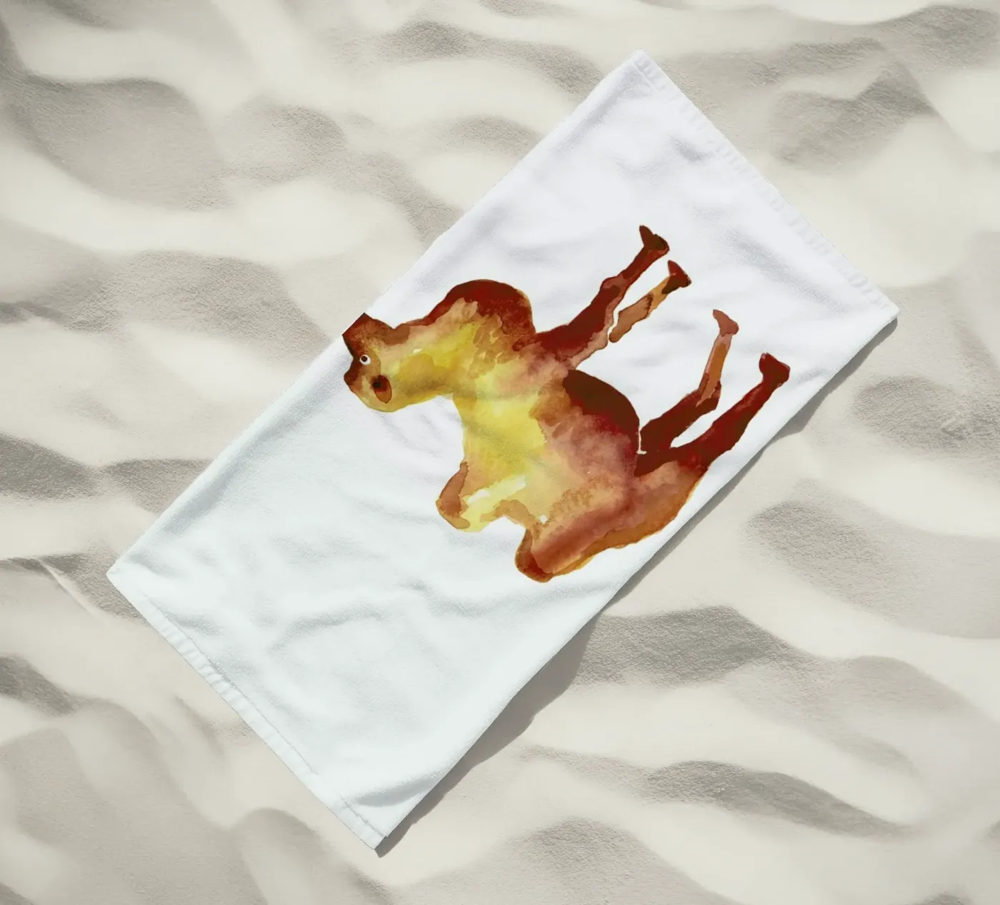 Camel beach towel by Farina Kuklinski