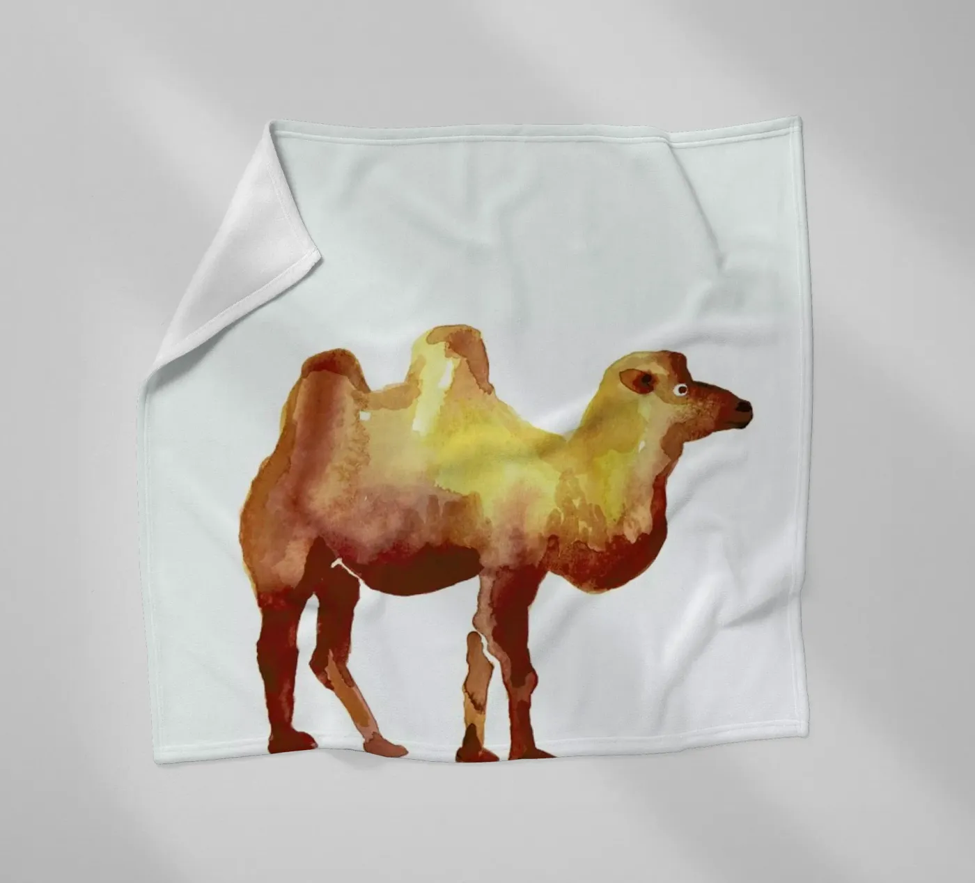 Camel fleecedeken van Farina Kuklinski