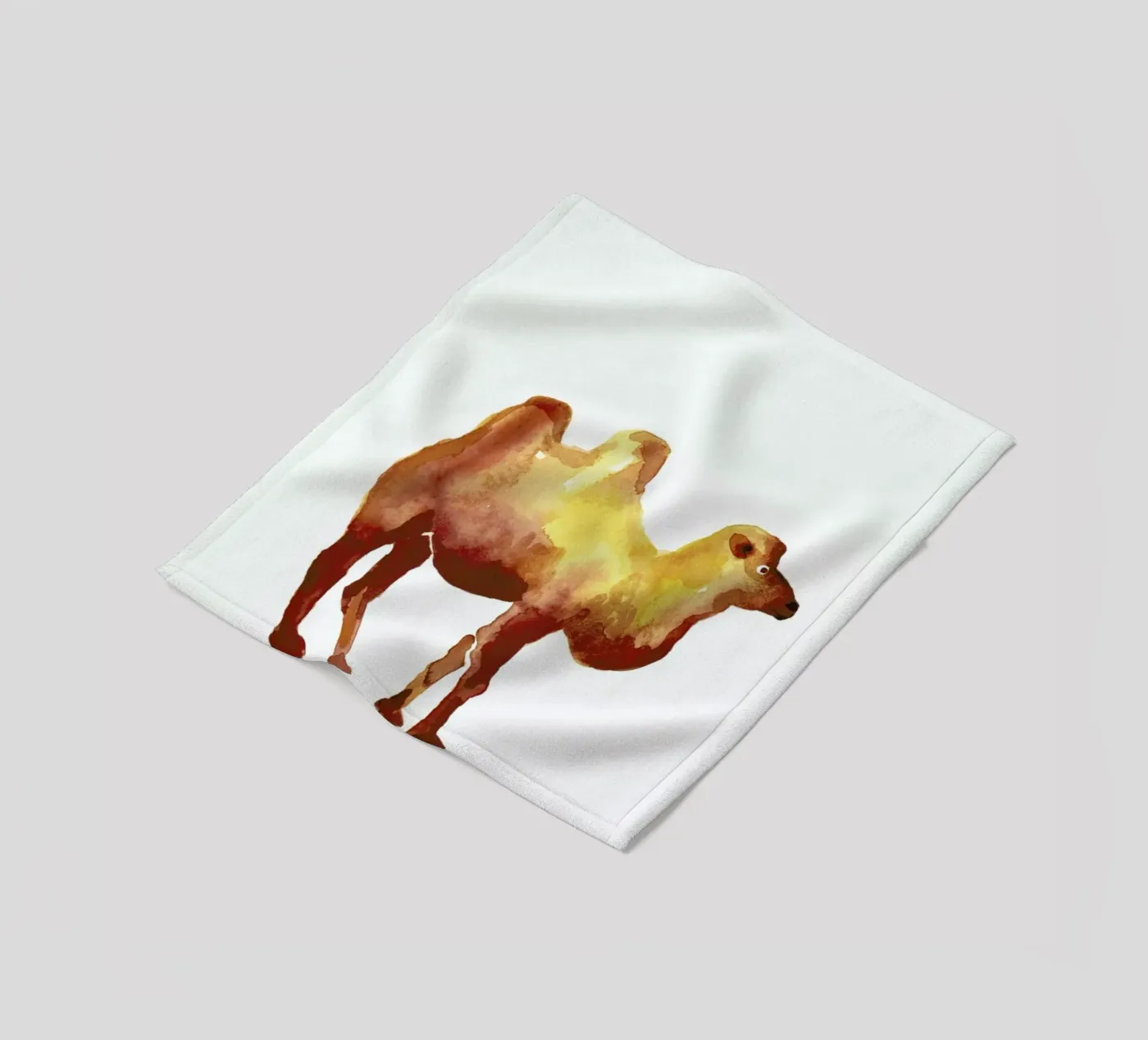 Camel fleecedeken van Farina Kuklinski