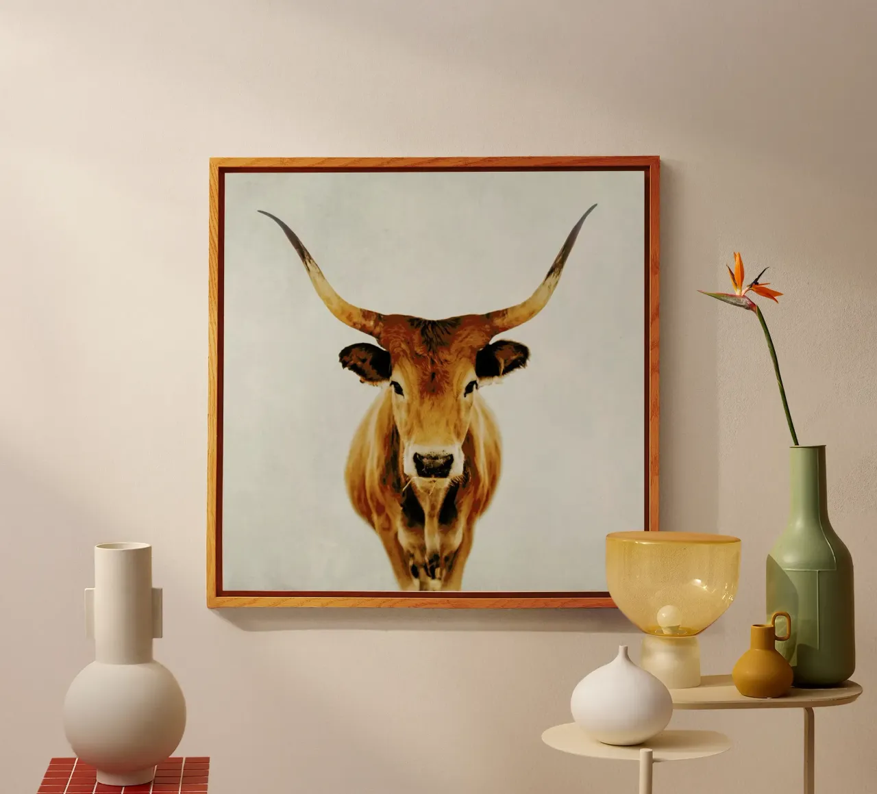 Cow - Horns acrylic glass by Ingrid Beddoes