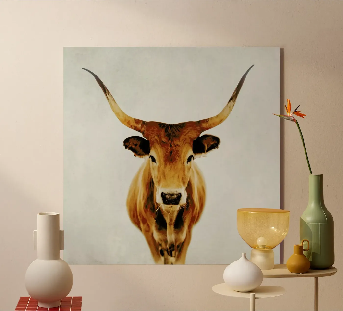 Kuh - Hörner Acryl-Glas von Ingrid Beddoes