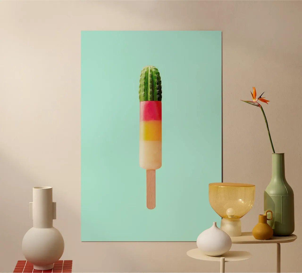 Kaktus-Eis am Stiel Poster von Jonas Loose