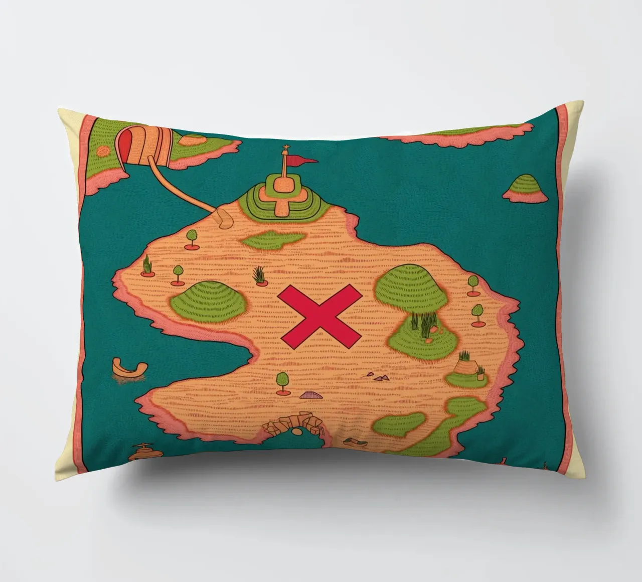 Carino e stravagante, mappa del tesoro per bambini, compleanno pirata e avventura cuscino da Kaji