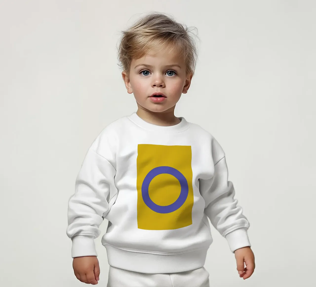 Yellow Letter O baby sweatshirt by Studio One