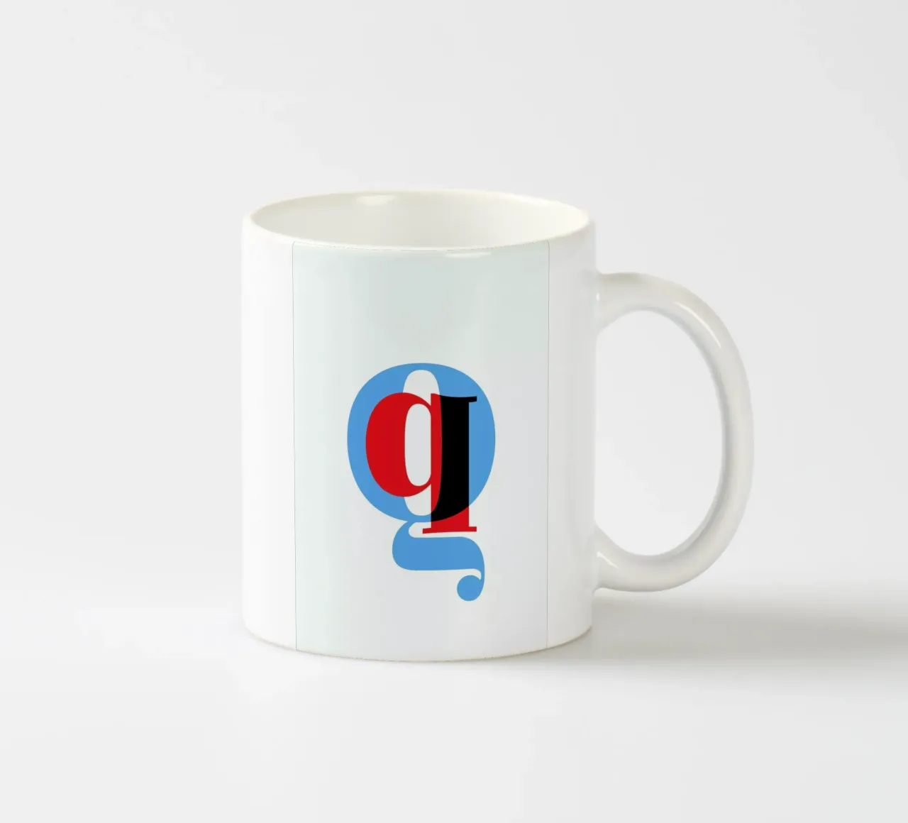 Cyan/Red Q keramische mok van Studio One