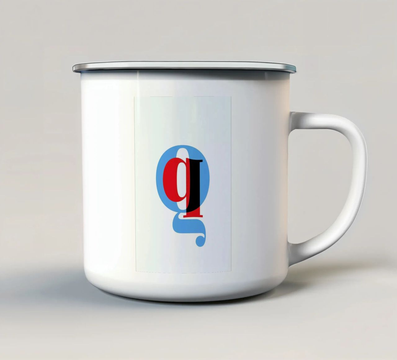 Cyan/Red Q tazza in smalto da Studio One