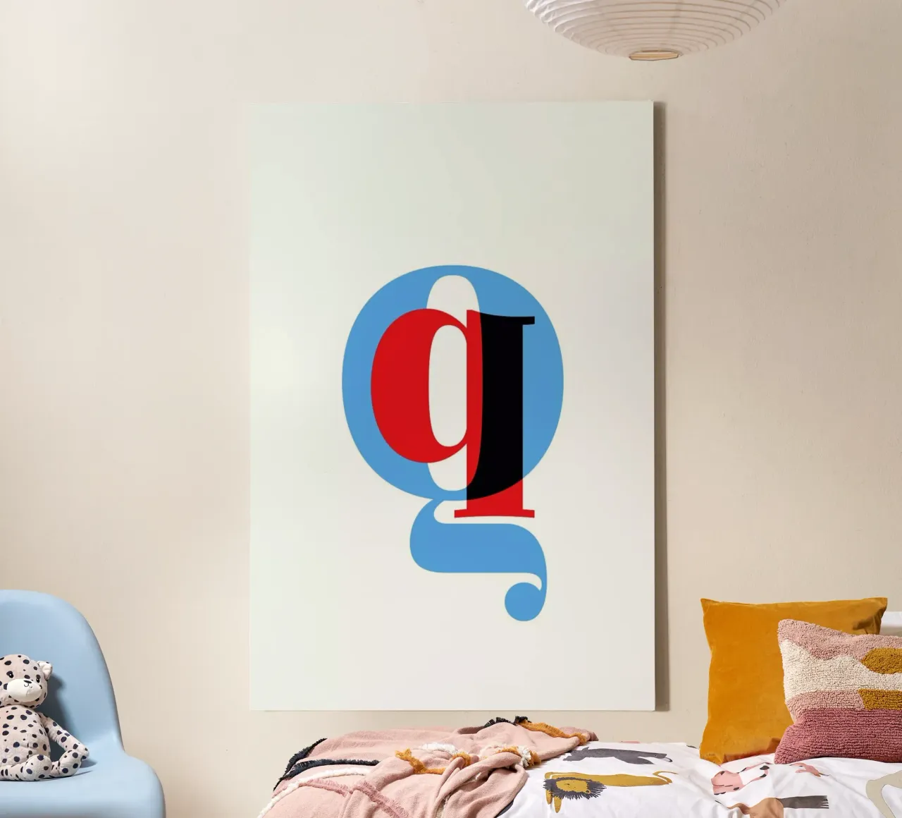 Cyan/Red Q tela con Cornice a cassetta da Studio One