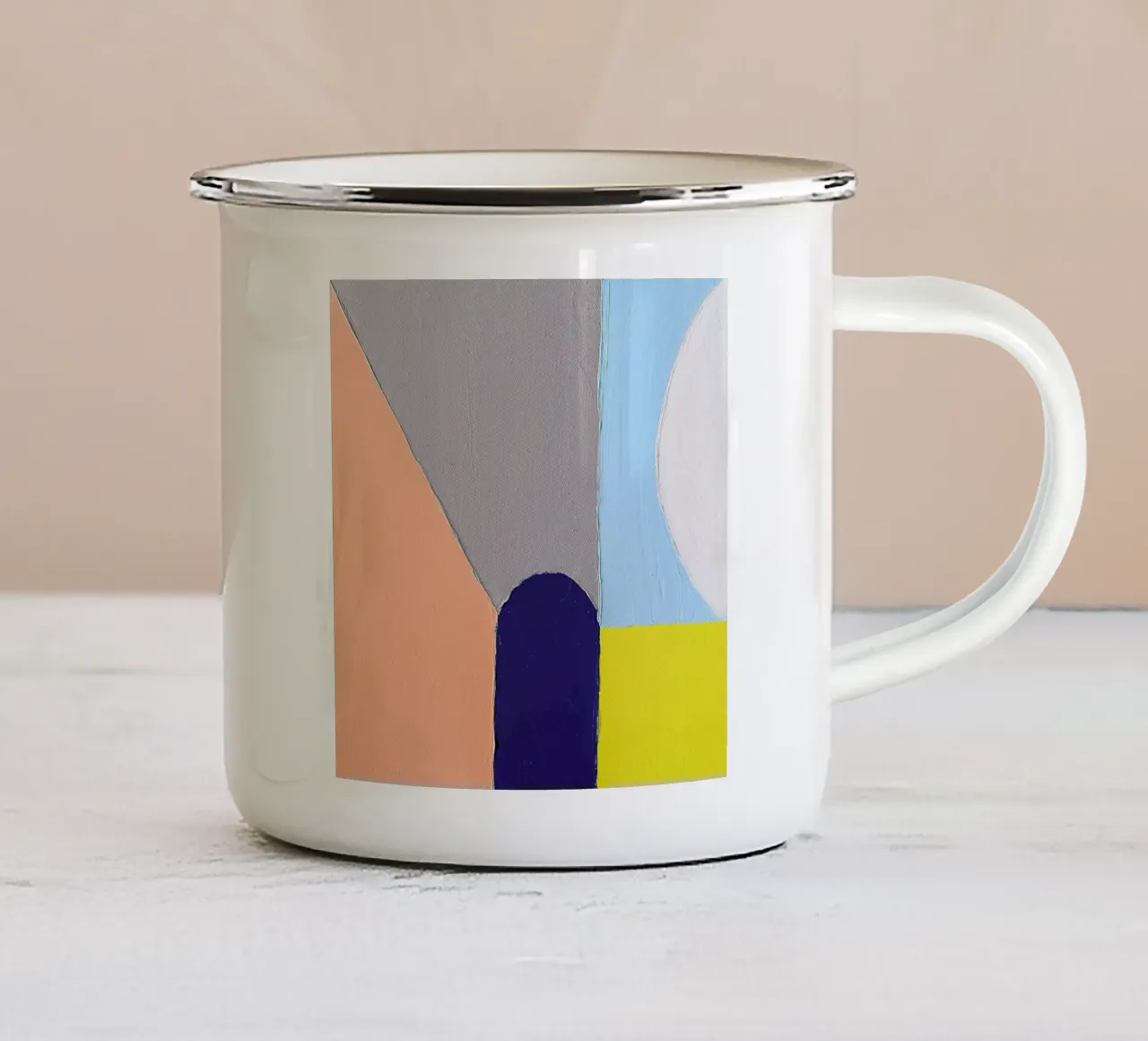 Spaces II emaille mok van Jilli Darling Art