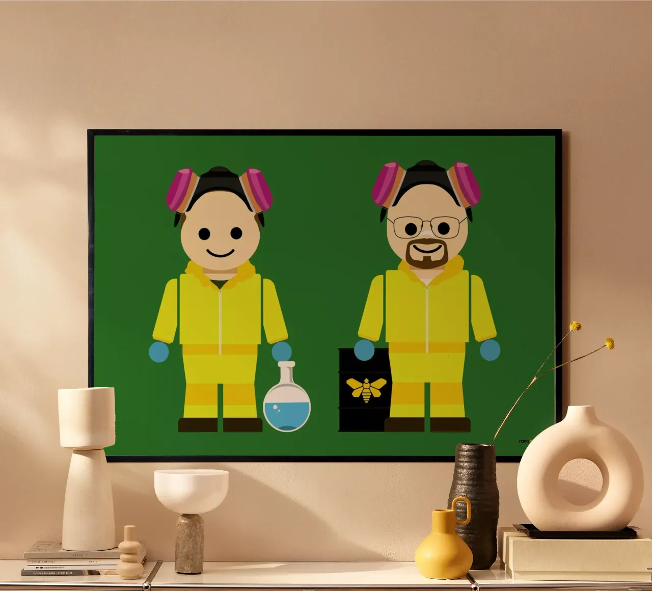 Pinkman and Heisenberg Toy poster con telaio in plastica da Rafa Gomes