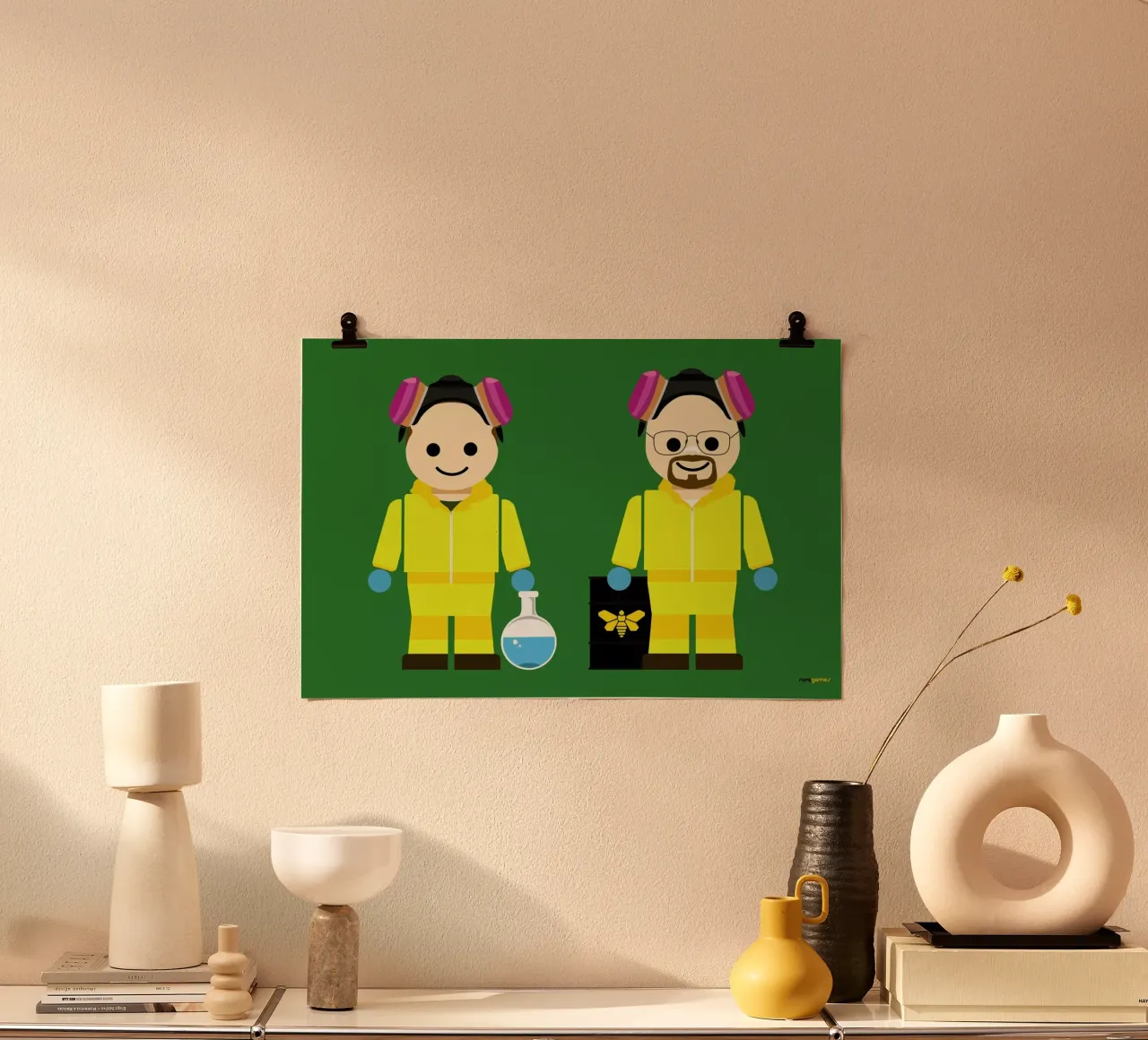 Pinkman and Heisenberg Toy poster con telaio in plastica da Rafa Gomes