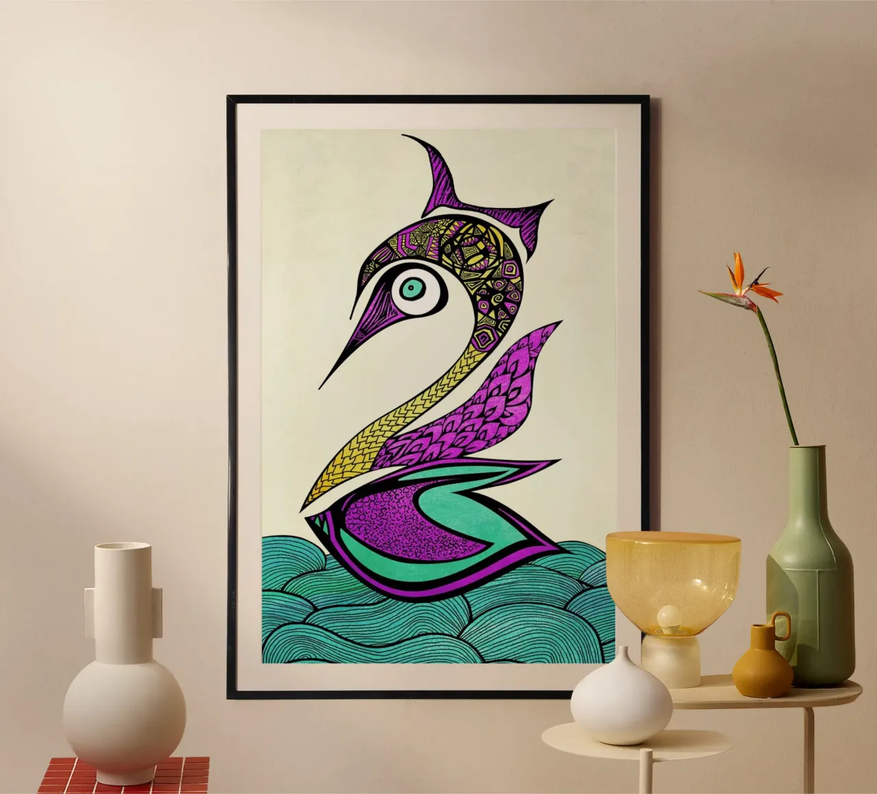 Mystic Swan poster da Pom Graphic Design