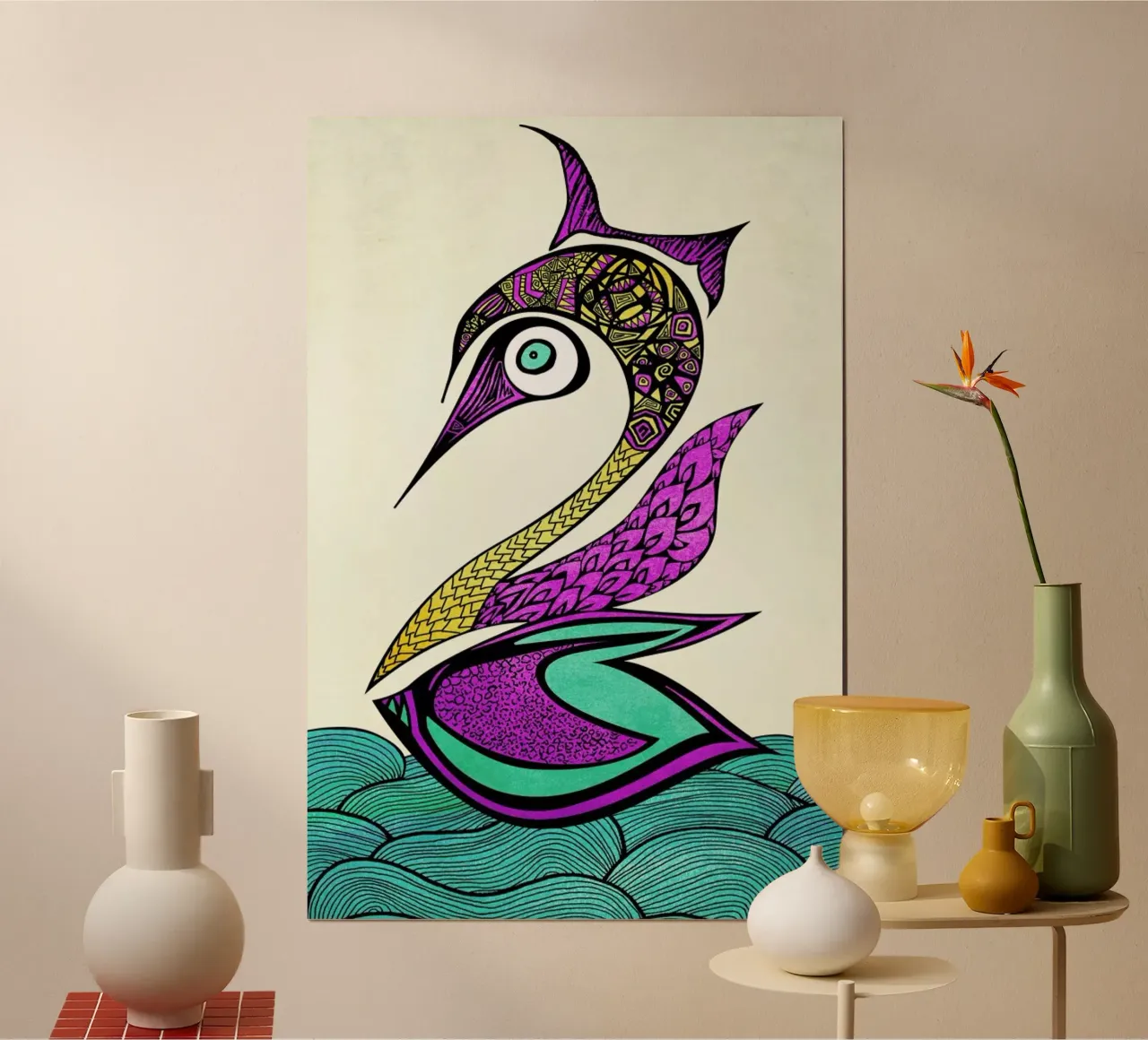 Mystic Swan poster da Pom Graphic Design
