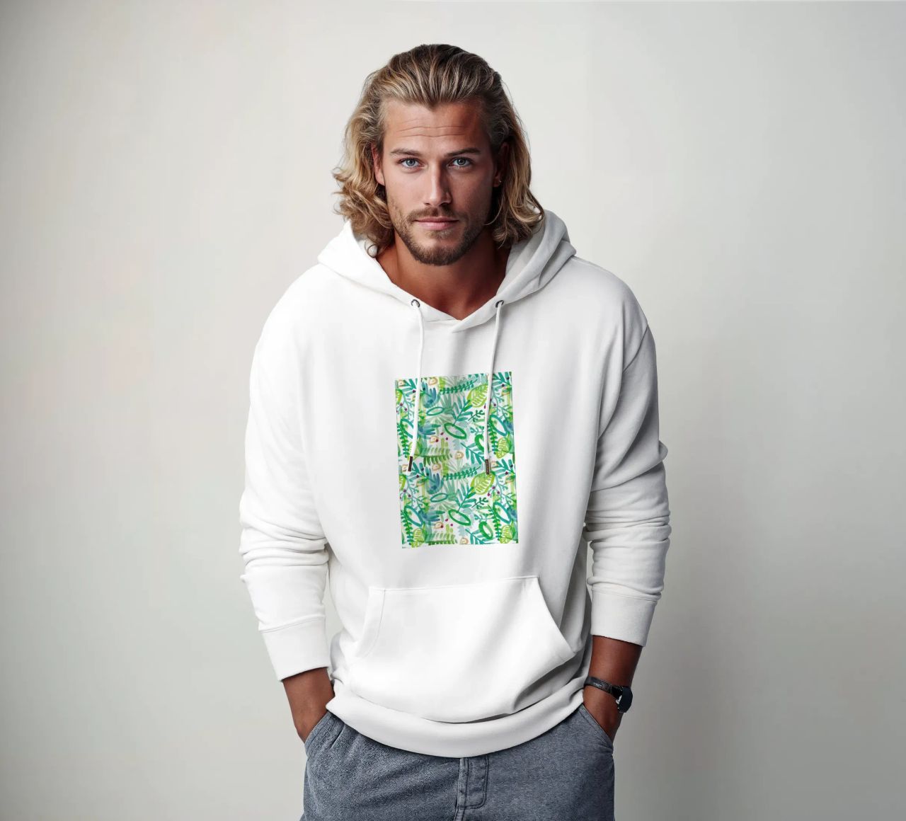 Jungle Pattern felpa con cappuccio da Farina Kuklinski