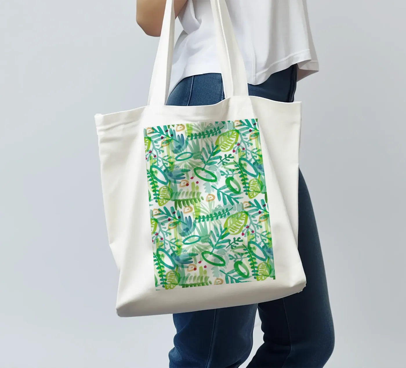 Jungle Pattern borsa in juta da Farina Kuklinski