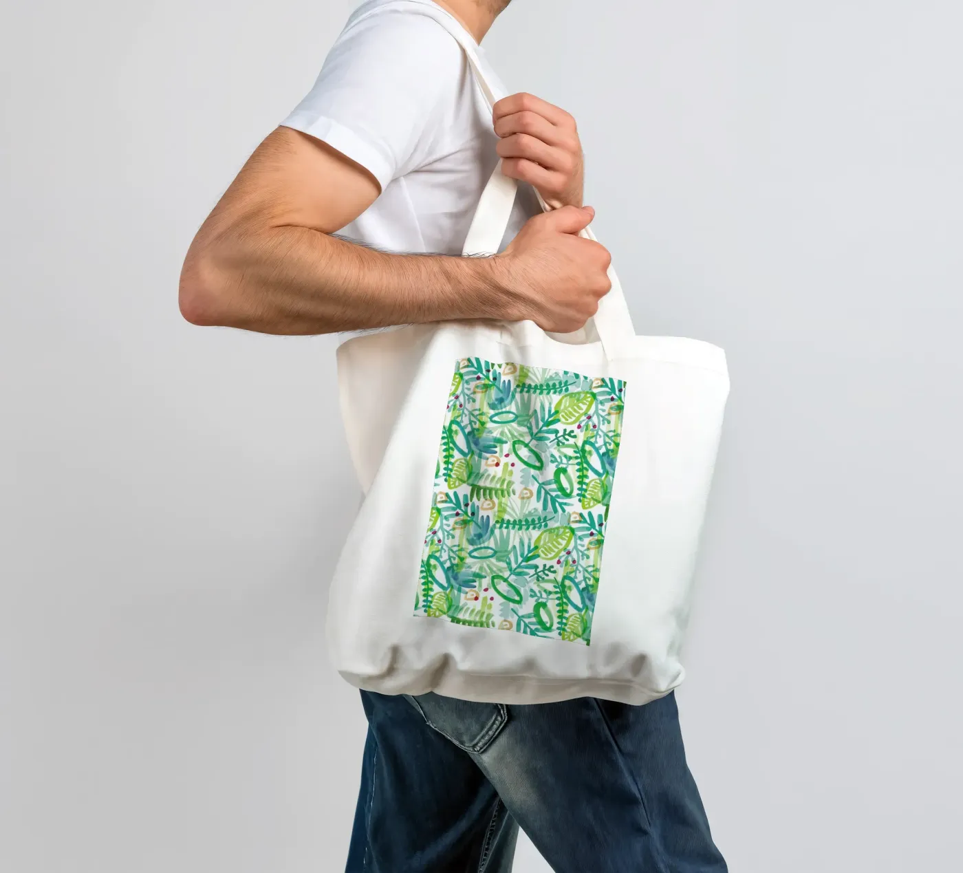 Jungle Pattern borsa in juta da Farina Kuklinski