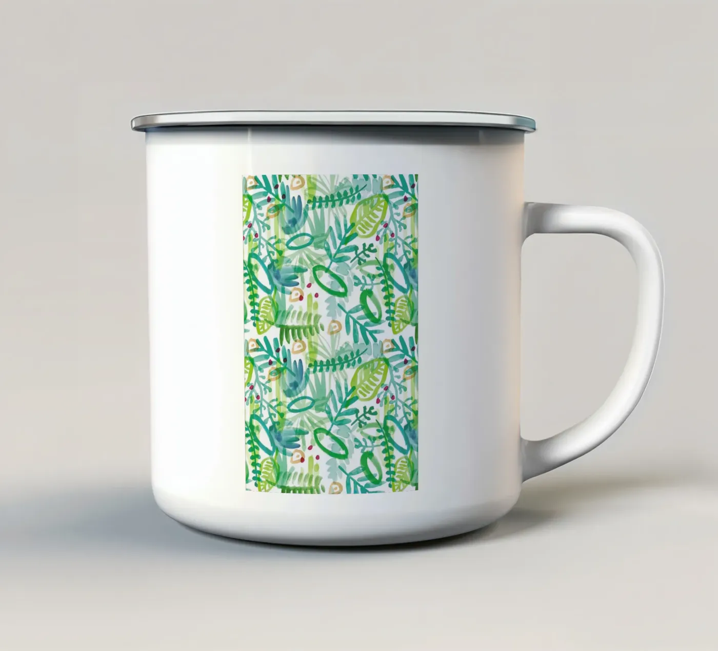 Jungle Pattern enamel mug by Farina Kuklinski