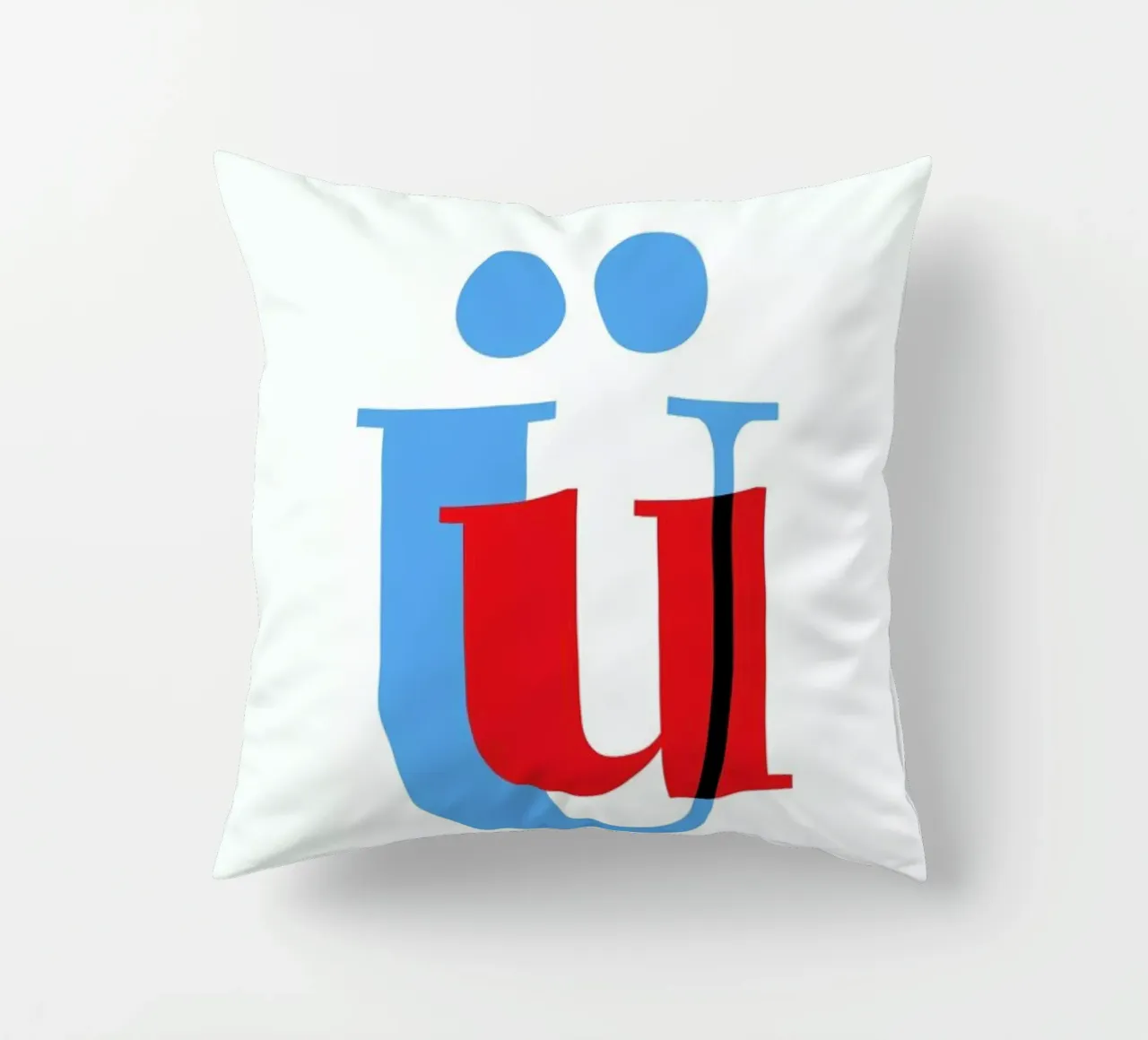 Cyan/Red Ü cuscino da Studio One