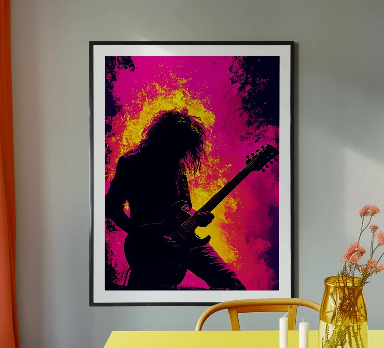 Chitarrista elettrico Silhouette Artista Musica poster da Musictime